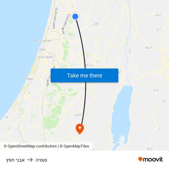 אבני חפץ to סוסיה map