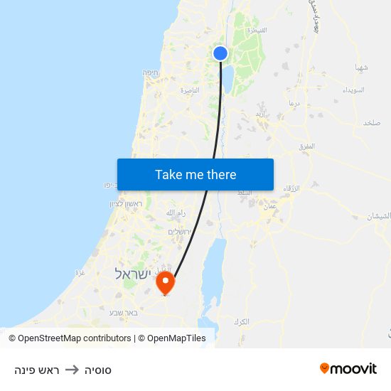 ראש פינה to סוסיה map