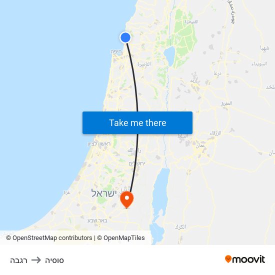 רגבה to סוסיה map