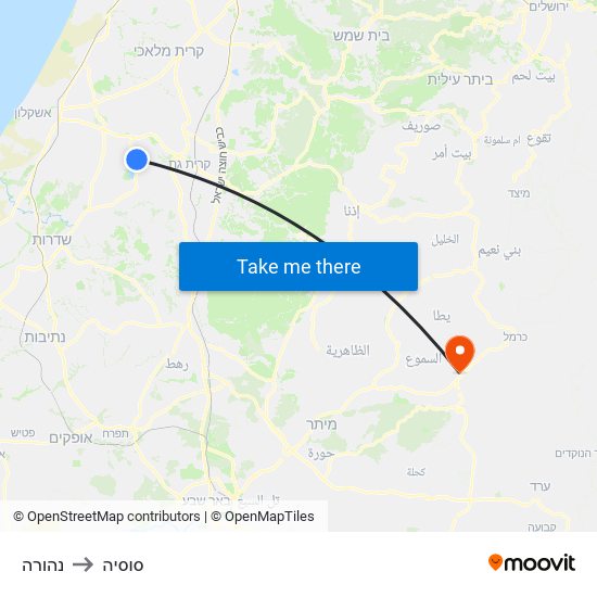 נהורה to סוסיה map