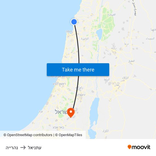 נהרייה to עתניאל map