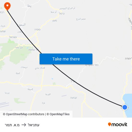 מ.א. תמר to עתניאל map