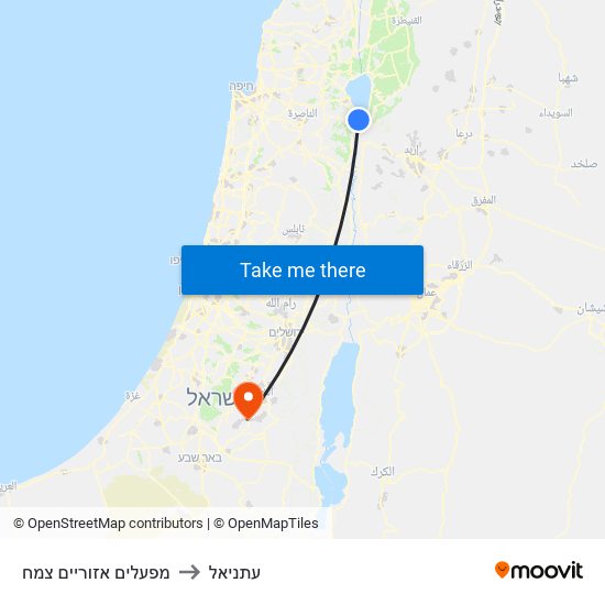 מפעלים אזוריים צמח to עתניאל map