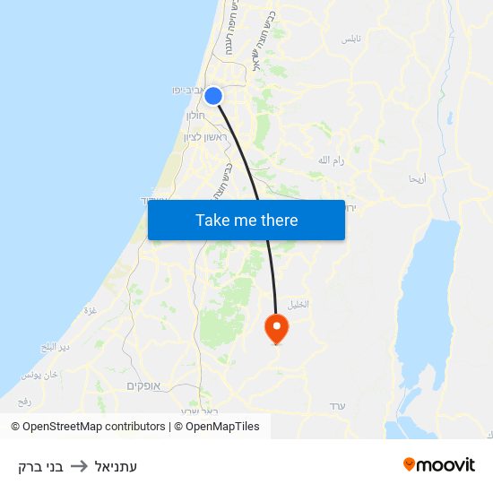 בני ברק to עתניאל map