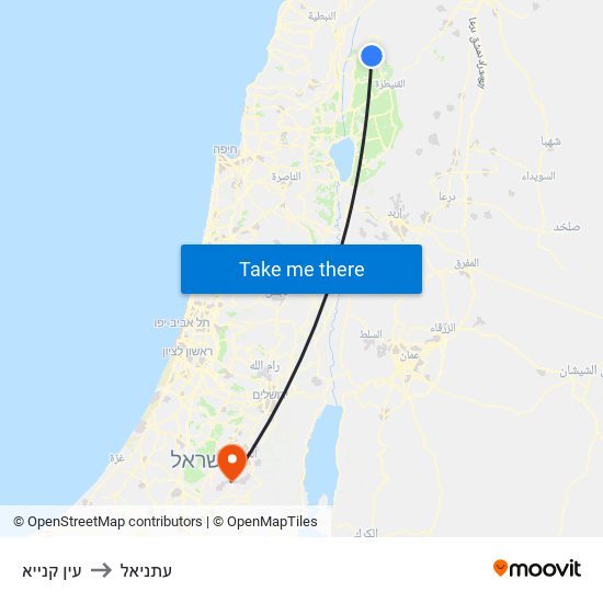 עין קנייא to עתניאל map