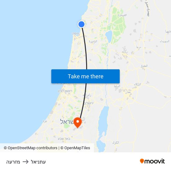 מזרעה to עתניאל map