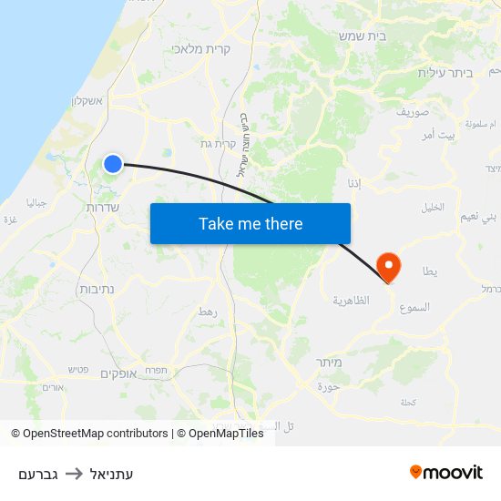 גברעם to עתניאל map