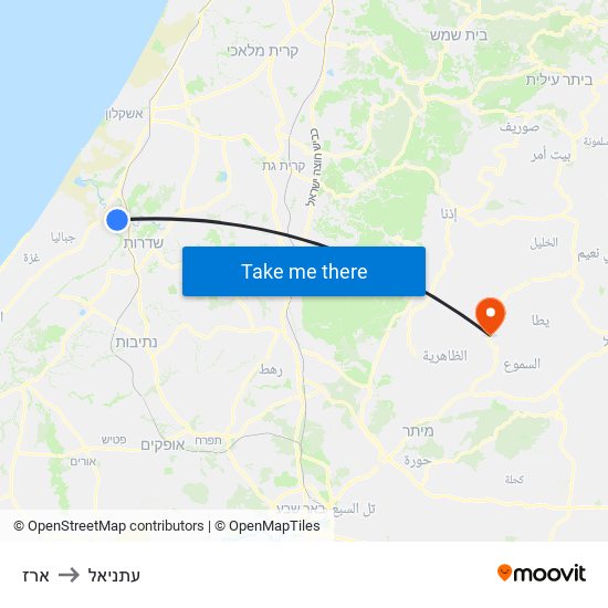 ארז to עתניאל map