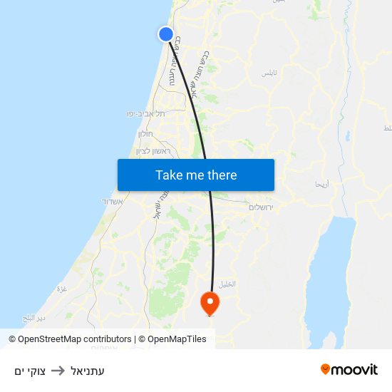 צוקי ים to עתניאל map