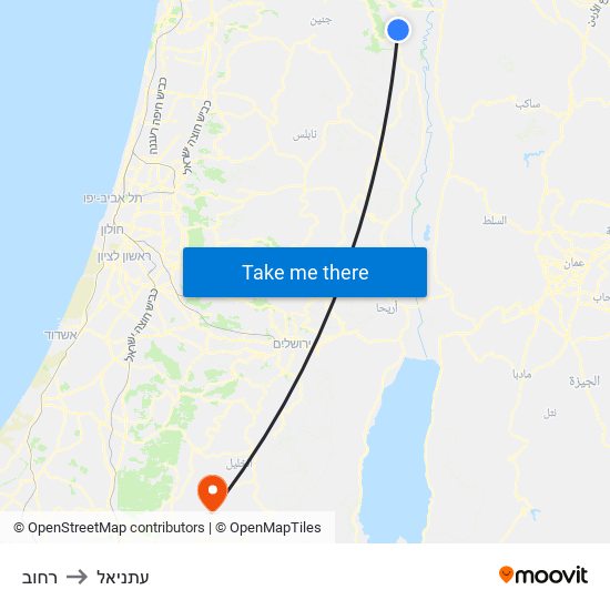 רחוב to עתניאל map