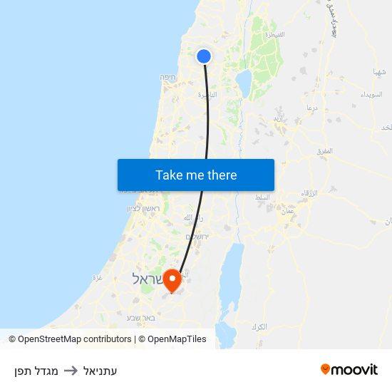 מגדל תפן to עתניאל map