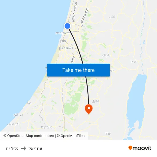 גליל ים to עתניאל map