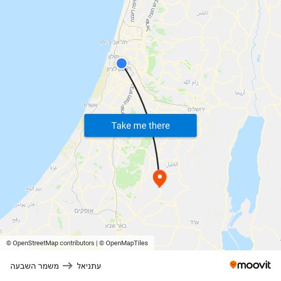 משמר השבעה to עתניאל map