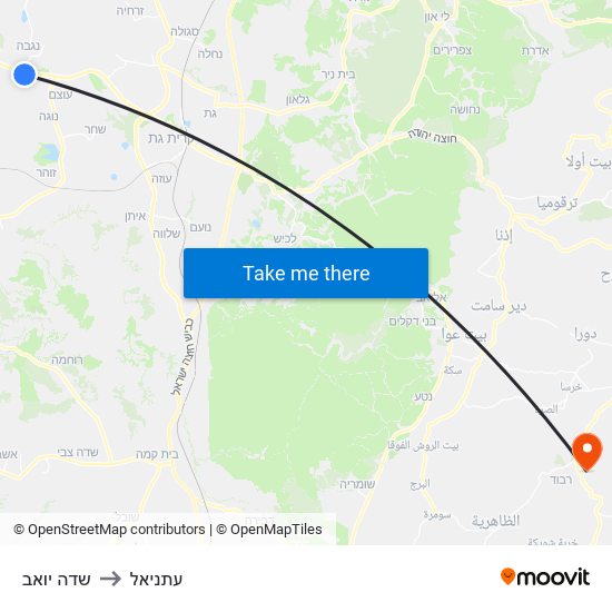 שדה יואב to עתניאל map