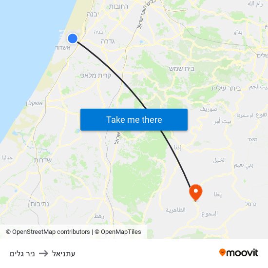 ניר גלים to עתניאל map