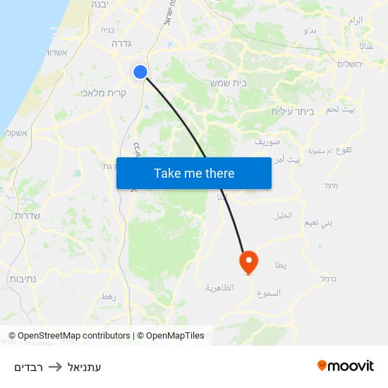 רבדים to עתניאל map