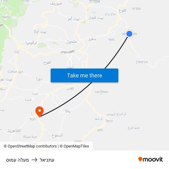 מעלה עמוס to עתניאל map