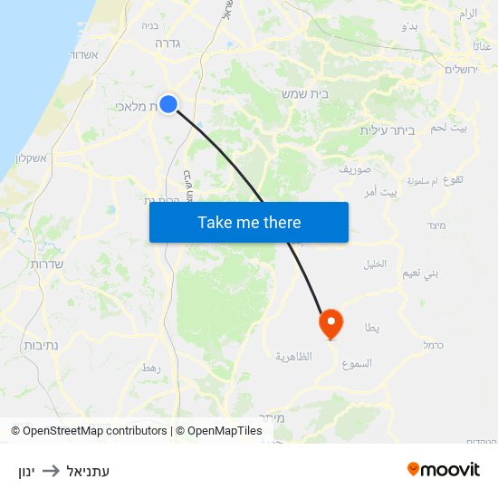 ינון to עתניאל map