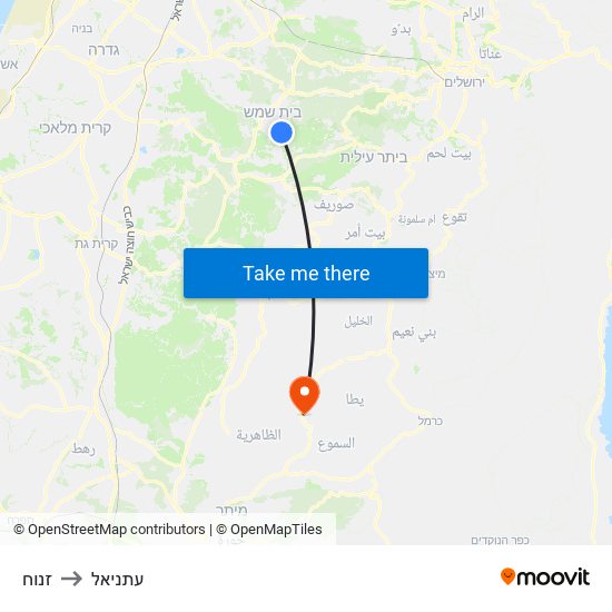 זנוח to עתניאל map