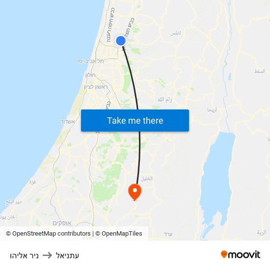 ניר אליהו to עתניאל map