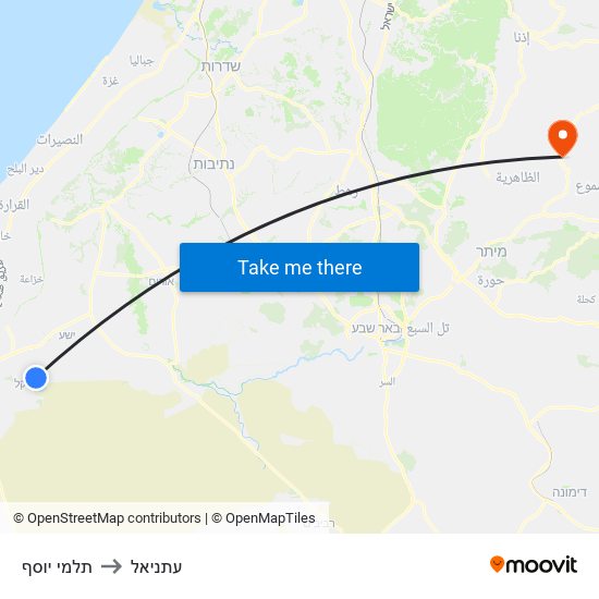 תלמי יוסף to עתניאל map