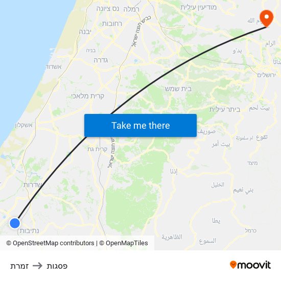 זמרת to פסגות map