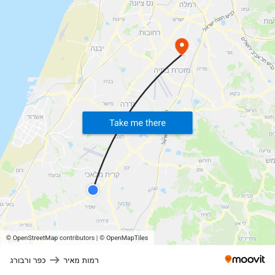 כפר ורבורג to רמות מאיר map