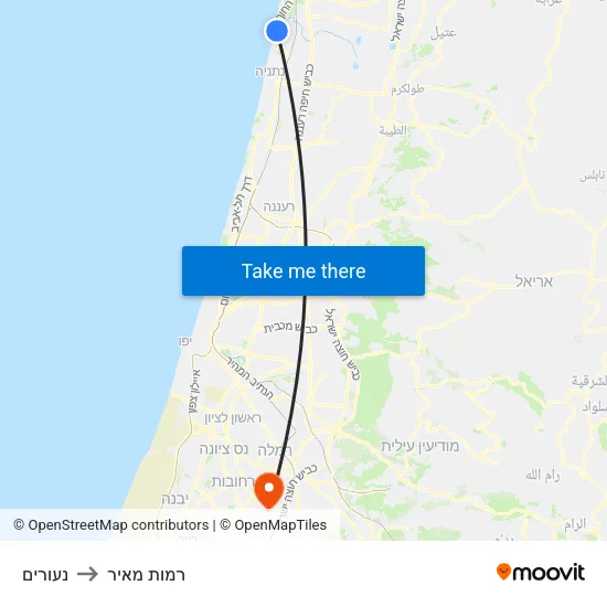 נעורים to רמות מאיר map