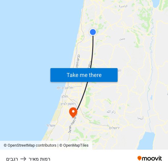 רגבים to רמות מאיר map