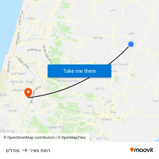 מגדלים to רמות מאיר map