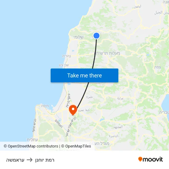 עראמשה to רמת יוחנן map