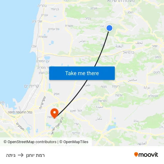 גיתה to רמת יוחנן map