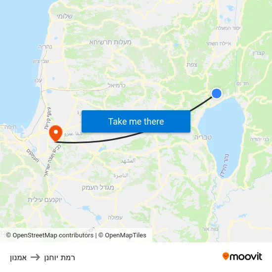 אמנון to רמת יוחנן map