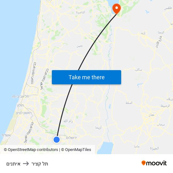 איתנים to תל קציר map