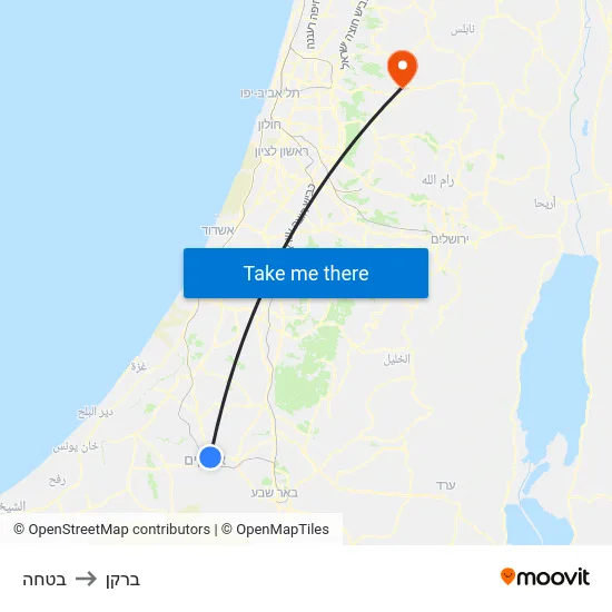 בטחה to ברקן map