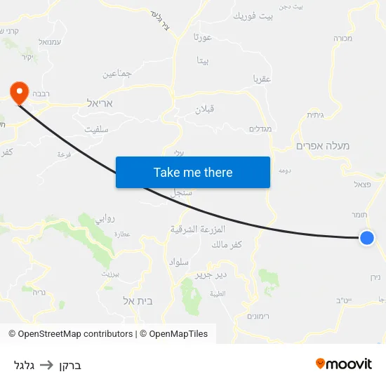 גלגל to ברקן map