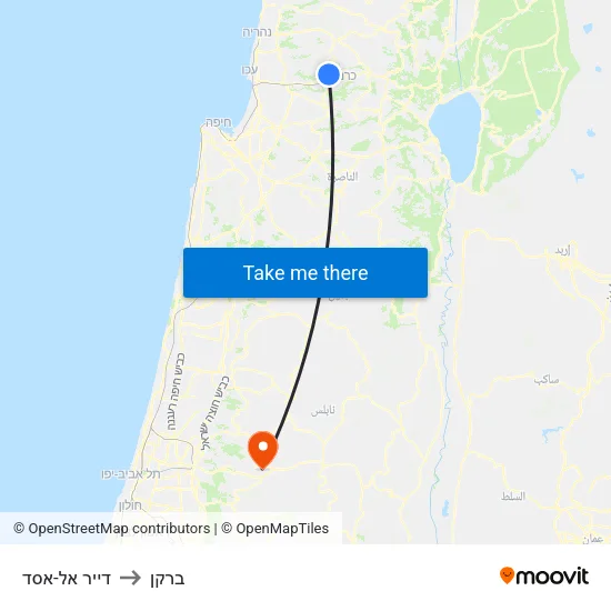 דייר אל-אסד to ברקן map