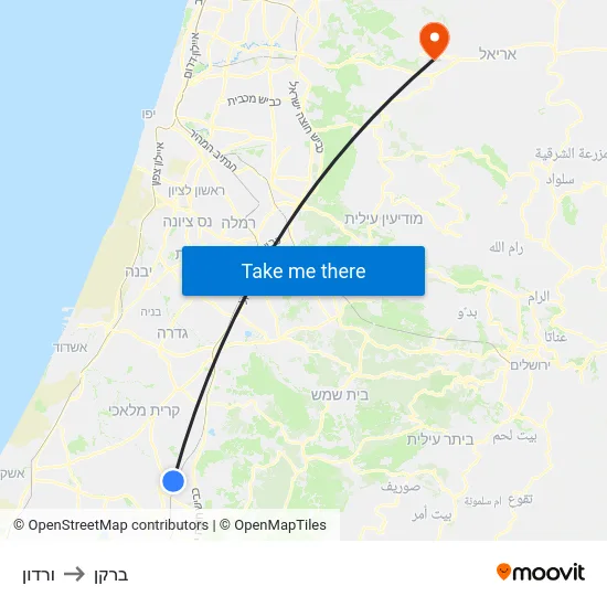 ורדון to ברקן map