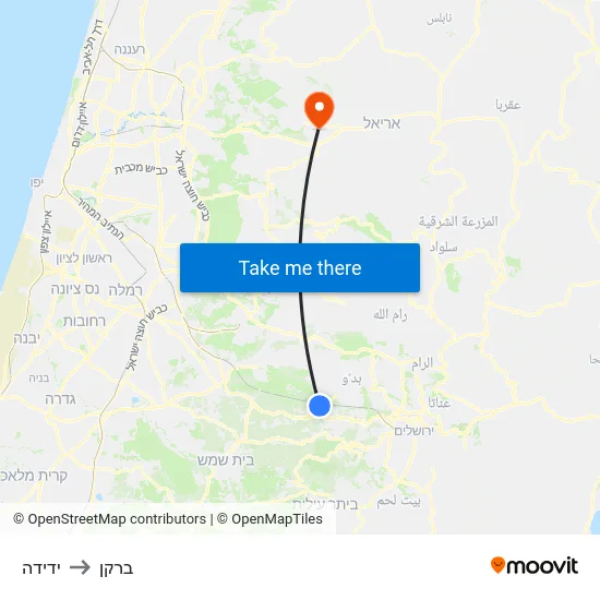ידידה to ברקן map