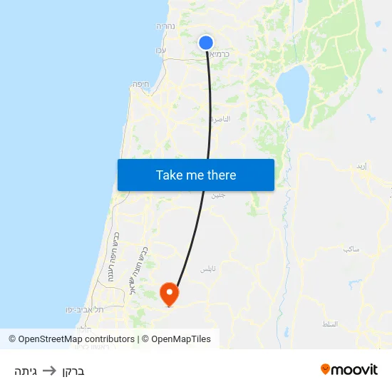 גיתה to ברקן map