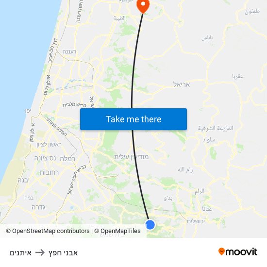 איתנים to אבני חפץ map