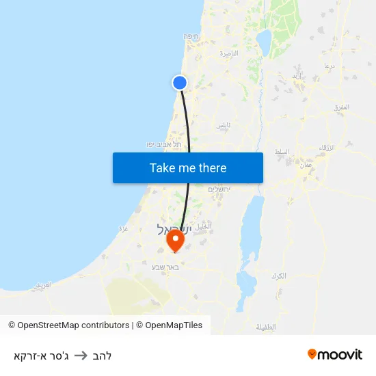 ג'סר א-זרקא to להב map