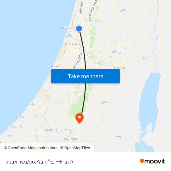 בי''ח בלינסון/גשר מבצע ארנון to להב map