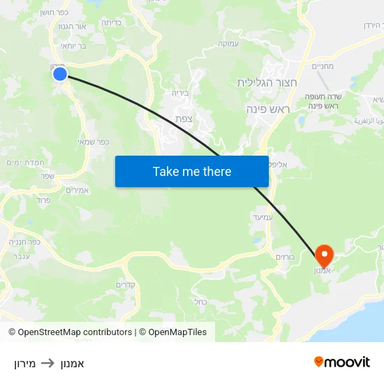מירון to אמנון map