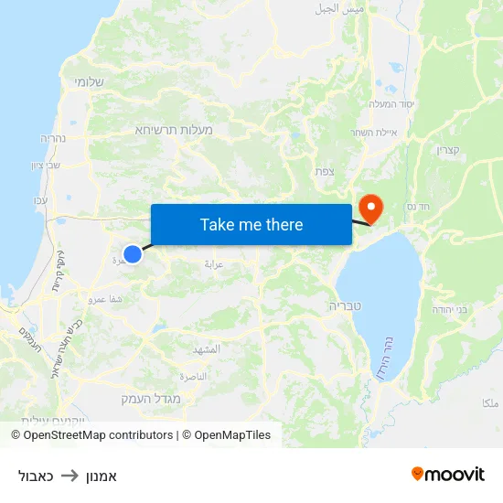 כאבול to אמנון map