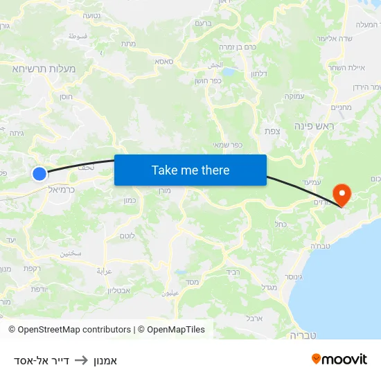 דייר אל-אסד to אמנון map