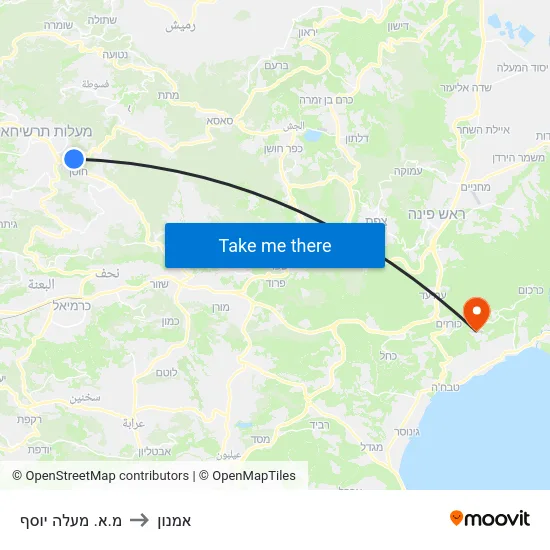 מ.א. מעלה יוסף to אמנון map