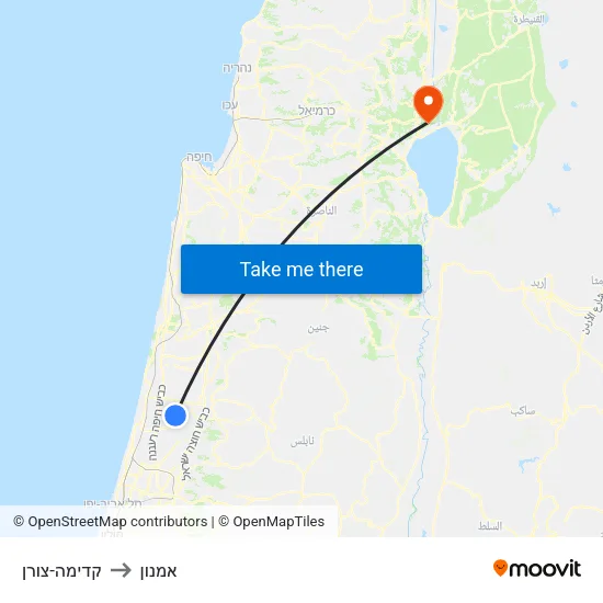 קדימה-צורן to אמנון map