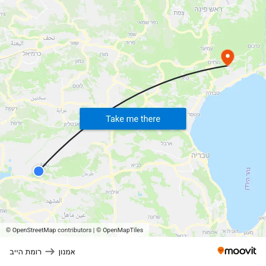 רומת הייב to אמנון map