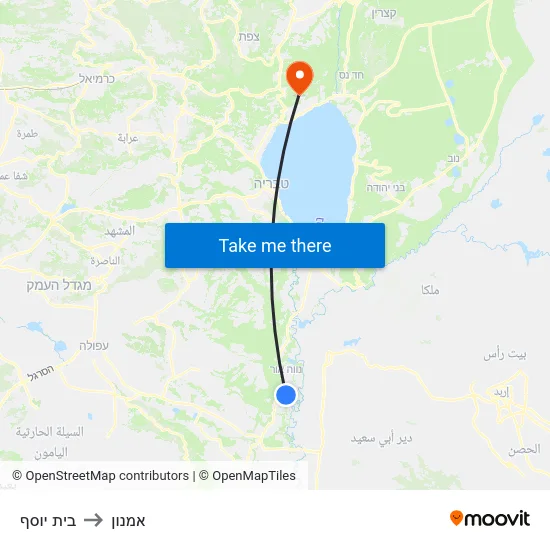 בית יוסף to אמנון map